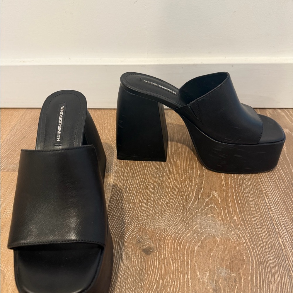 Windsor Smith- Black Platform Mules - image 4